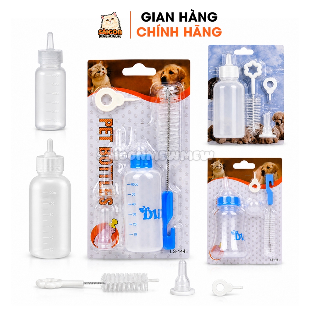 Bình Sữa Cho Chó Mèo Sơ Sinh – Bình Bú Thú Cưng, Dễ Uống, Tiện Dụng, An Toàn