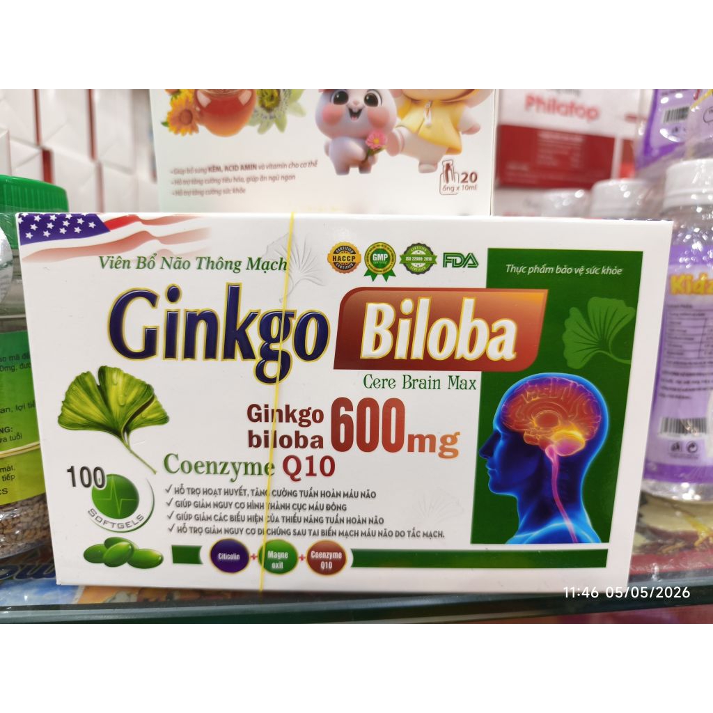 Viên Uống An Dưỡng Não Ginkgo Biloba 360 Q10 – Tăng Tuần Hoàn Máu Não, Giảm Đau Đầu, Chóng Mặt, Hoa 