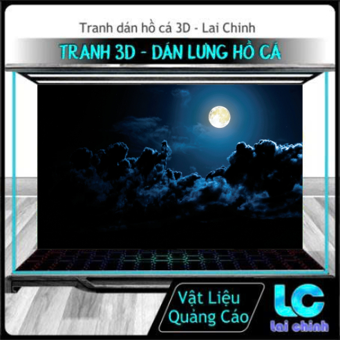 Tranh 3d Decal có sẵn keo, Tranh Dán Bể Cá Thủy Sinh, Bể Cá Rồng (Tranh Dán Lưng)_ MT 38