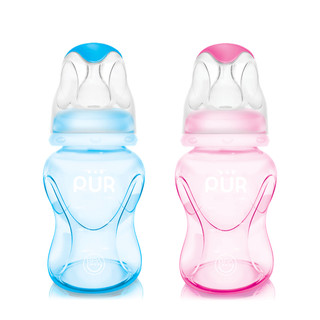 Combo 2 bình sữa cho bé Pur Advanced màu125ml, mỗi bình có sẵn núm S (0-3th)