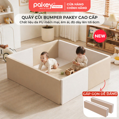 [ĐỘC QUYỀN] Quây Cũi Da PU PAKEY BUMPER Chính Hãng Êm Ái Cho Bé Tập Bò, Tập Đi, Quây Cho Bé Dày 6cm