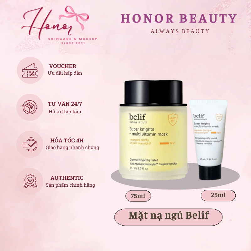 Mặt Nạ Ngủ Belif Multi Vitamin Mask Dưỡng Sáng, Cấp Ẩm Chuyên Sâu Cho Da Hornor Beauty