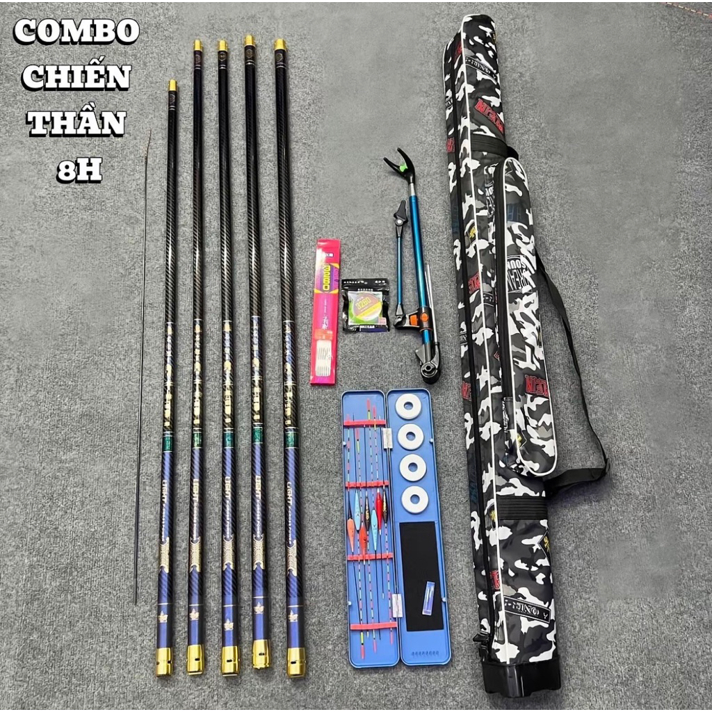 Combo Cần Câu Chiến Thần 8H, Phân Bổ Lực 19i, Bộ Cần Câu Đài Chuyên Đánh Bạo Lực, Tốc Độ, Lục Đầu Cầ