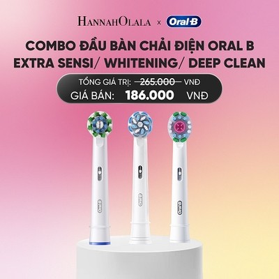 [Hannah Olala x Oral B] COMBO 2-4-6 Đầu Bàn Chải Điện Thay Thế ORAL B, BH 1 ĐỔI 1, Chuyển Động 3 Chiều, Chống Nước iPX7