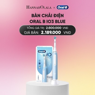 [Hannah Olala x Oral B] Bàn Chải Điện ORAL B iO3 Chính Hãng, BH 1 Đổi 1, Công Nghệ Bảo Vệ Nướu Chủ Động, Chống Nước IPX7