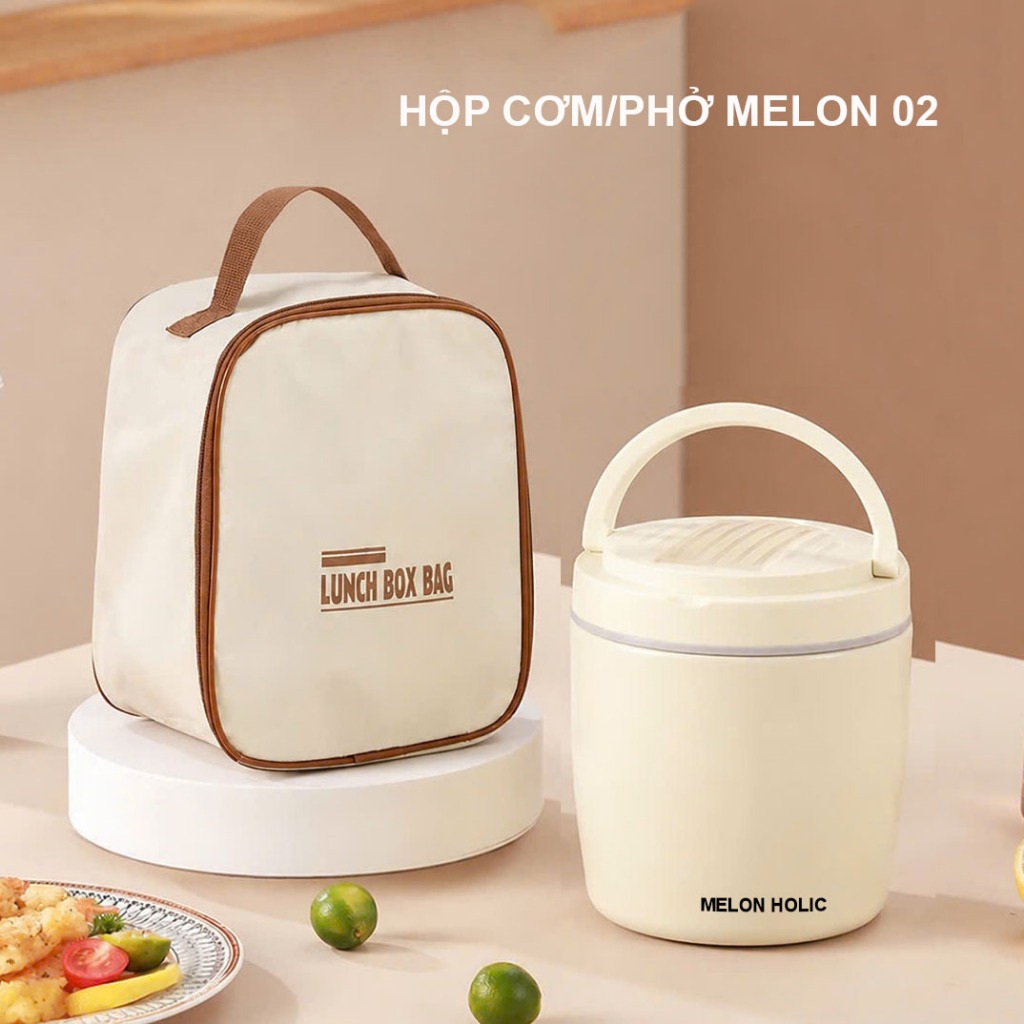 Hộp Đựng Cơm, Phở Melon 02/ Cà Men Đựng Đồ Ăn Melon 02 Giữ Nhiệt 4-6 Tiếng