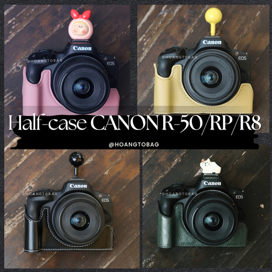 Half Case Cho Máy Ảnh CANON R50 - Thiết Kế Cao Cấp, Bền Bỉ, Gắn Chân Máy Dễ Dàng
