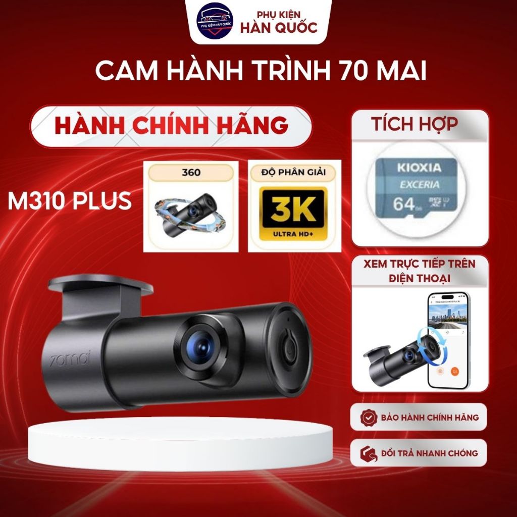 Camera hành trình ô tô 70mai M310 Plus - Phiên bản quốc tế chính hãng