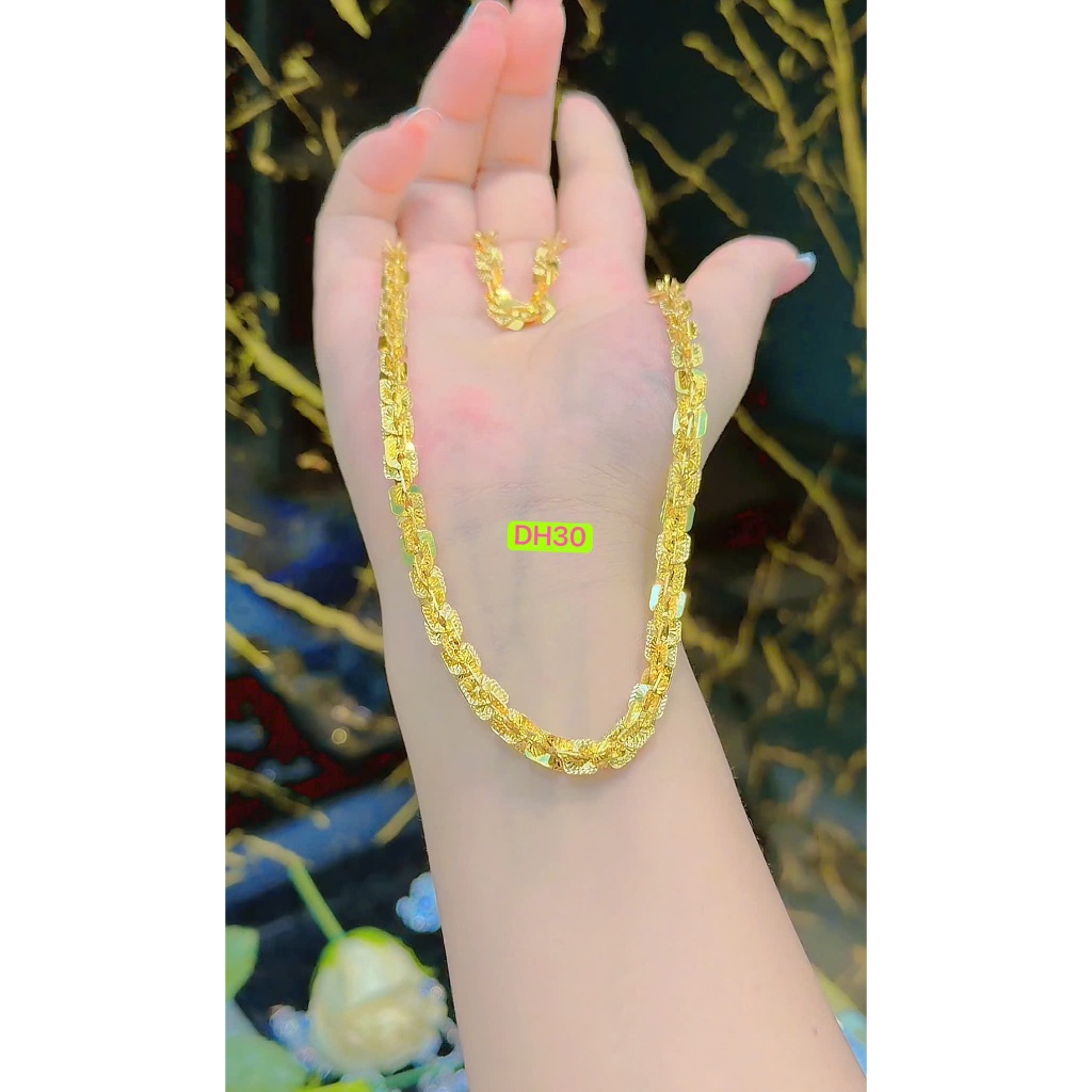 Dây chuyền Lani- DH30 xoắn vuông chạm ý 5 chỉ