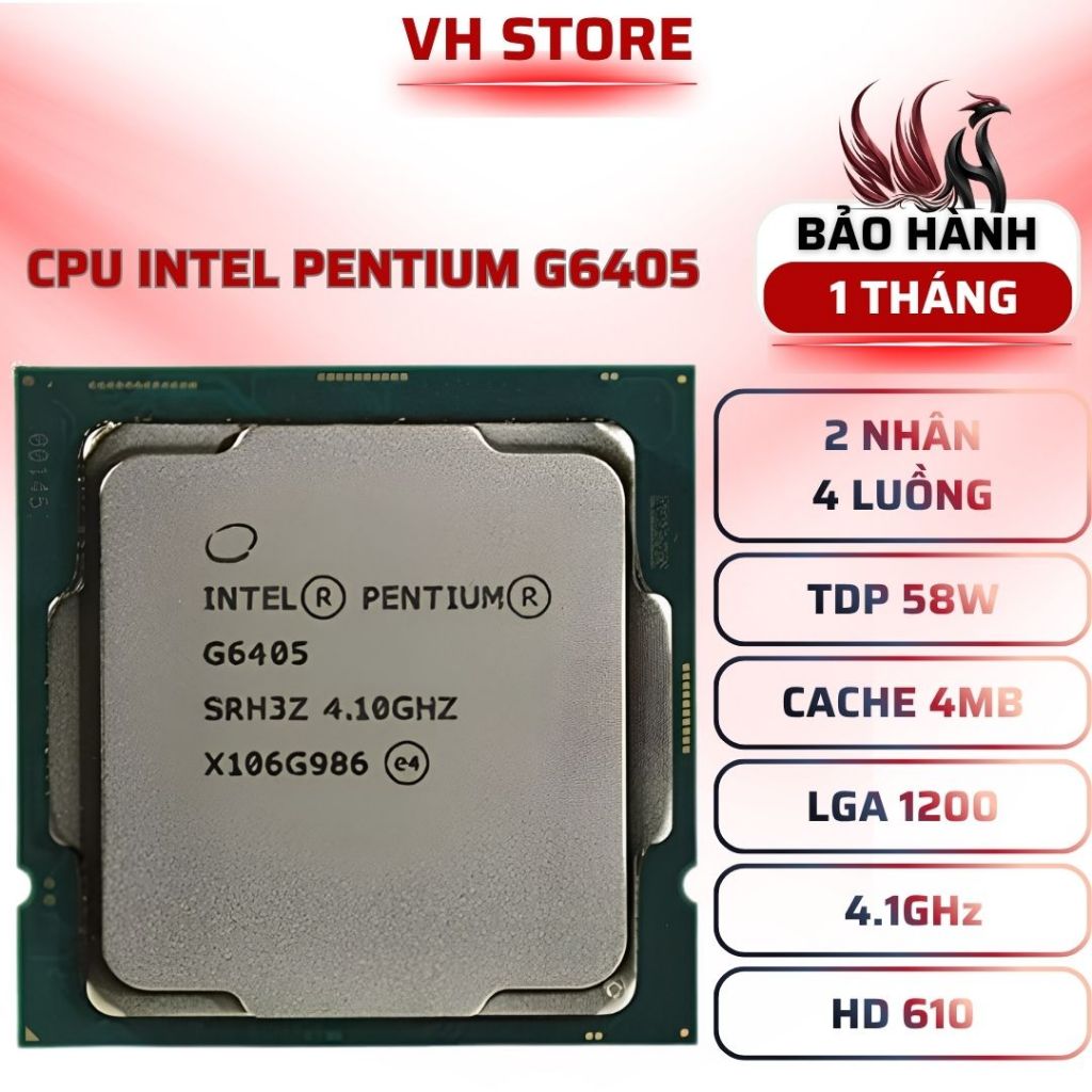 CPU Intel Pentium Gold G6405 4.1GHz 2C4T UHD610 LGA1200 - BẢO HÀNH 1 THÁNG - VHSTORE