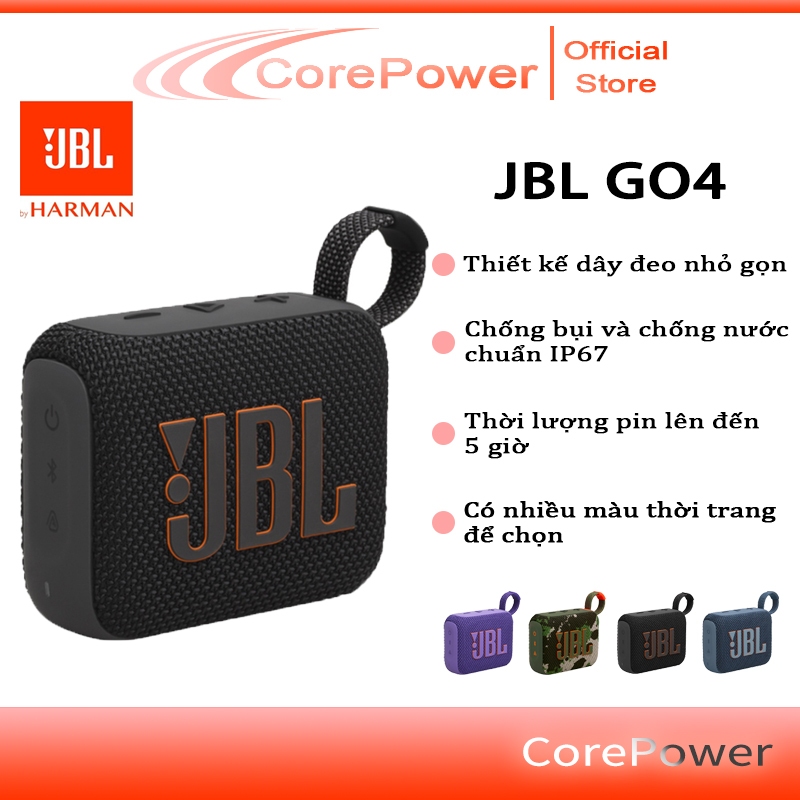 Loa Di Động Bluetooth JBL Go 4 Chơi Nhạc tới 7 Giờ Bluetooth 5.3 Chống Nước IP67 Kết Nối Đa Loa GO 4