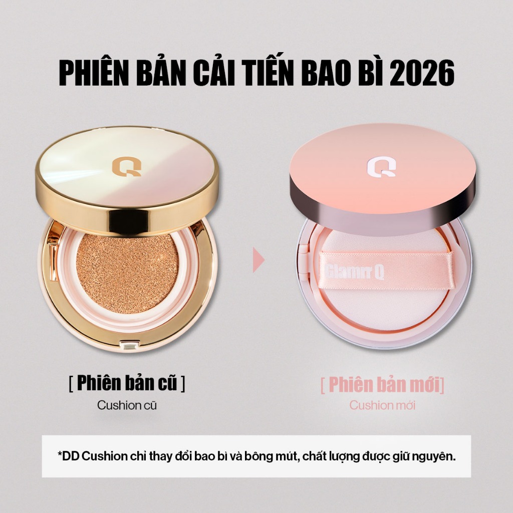 Phấn nước GLAMRR Q LONG WEAR DD CUSHION - SPF50+/PA+++ (1 lõi 12G)