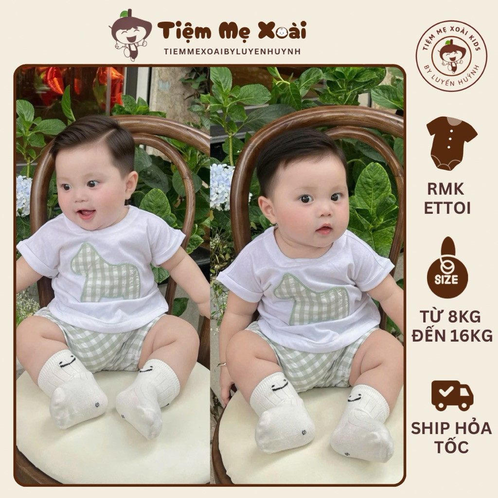 Set rmk ettoi ngựa xanh mùa hè chất mát cho bé trai