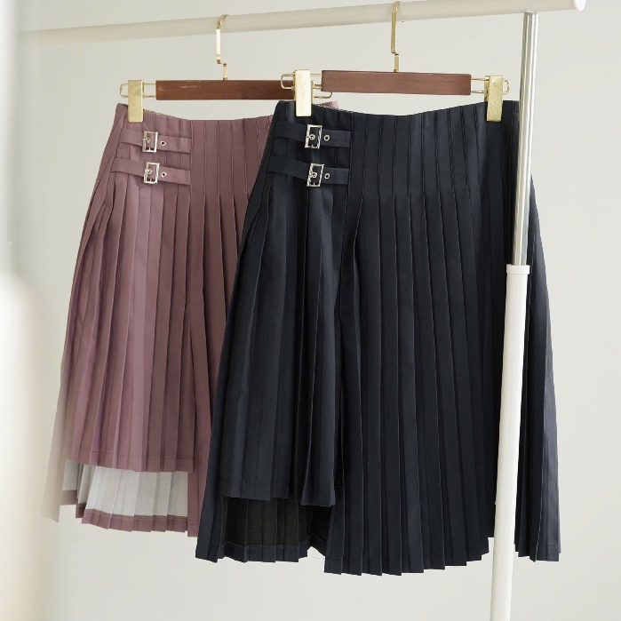 [METANOIA] Uneven Bloom Skirt - chân váy xếp li lệch tà bất đối xứng