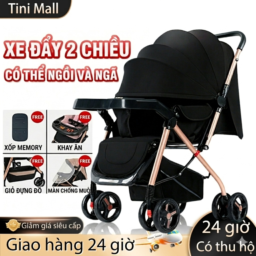 xe đẩy gấp gọn cho bé Beige,xe đẩy cho bé,xe đẩy cho bé sơ sinh nằm ngồi giá rẻ