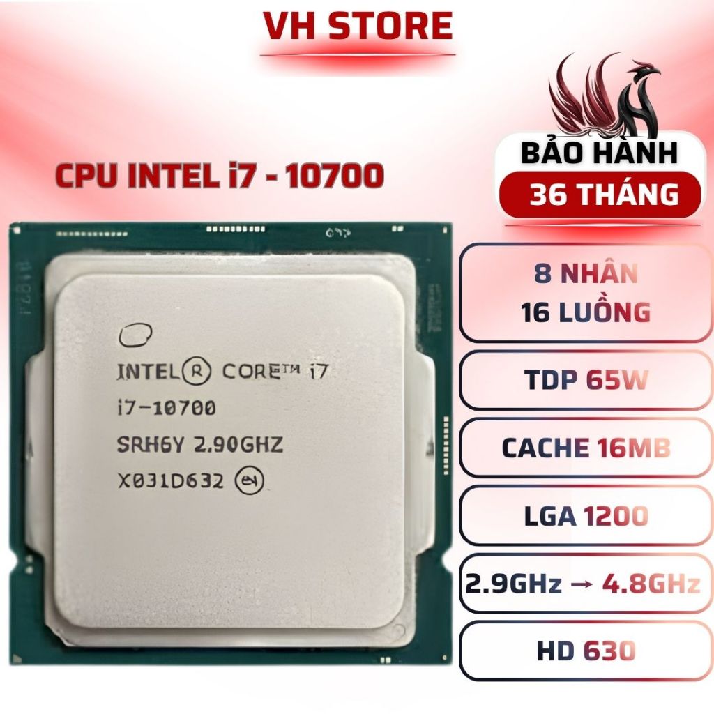 CPU Intel Core i7-10700 8C16T 4.8GHz UHD630 LGA1200 - BẢO HÀNH 36 THÁNG - VHSTORE