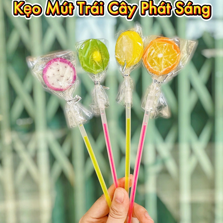 Lẻ 🍇 Kẹo Mút Trái Cây Phát Sáng 🍋