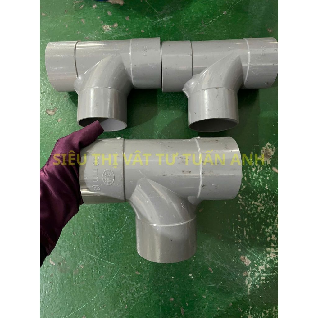 [T CONG ỐNG NHỰA PVC BM] CHỮ T CONG TÊ NGÃ BA CONG ỐNG NHỰA PVC BM BÌNH MINH 60 90 114 TC-PVC