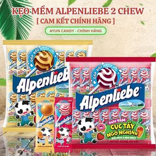 [GÓI 36 QUE] Kẹo mút Alpenliebe Hương Sữa Caramen/Dâu - Kẹo Alpenliebe Vị Sữa