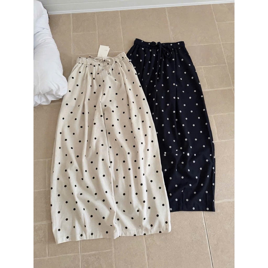 QUẦN LINEN CHẤM BI ỐNG SUÔNG SIÊU HOT QUẦN ỐNG SUÔNG CHẤM BI LINEN - DÀNH CHO NỮ | BigBuy360 - bigbuy360.vn