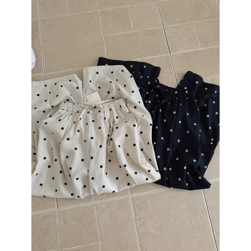 QUẦN LINEN CHẤM BI ỐNG SUÔNG SIÊU HOT QUẦN ỐNG SUÔNG CHẤM BI LINEN - DÀNH CHO NỮ | BigBuy360 - bigbuy360.vn