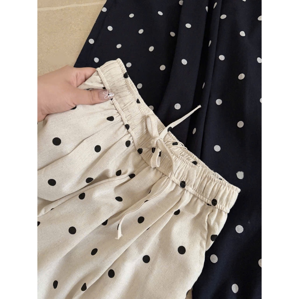 QUẦN LINEN CHẤM BI ỐNG SUÔNG SIÊU HOT QUẦN ỐNG SUÔNG CHẤM BI LINEN - DÀNH CHO NỮ | BigBuy360 - bigbuy360.vn
