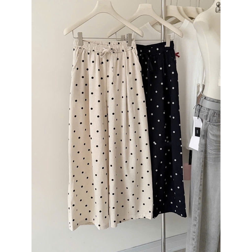 QUẦN LINEN CHẤM BI ỐNG SUÔNG SIÊU HOT QUẦN ỐNG SUÔNG CHẤM BI LINEN - DÀNH CHO NỮ | BigBuy360 - bigbuy360.vn