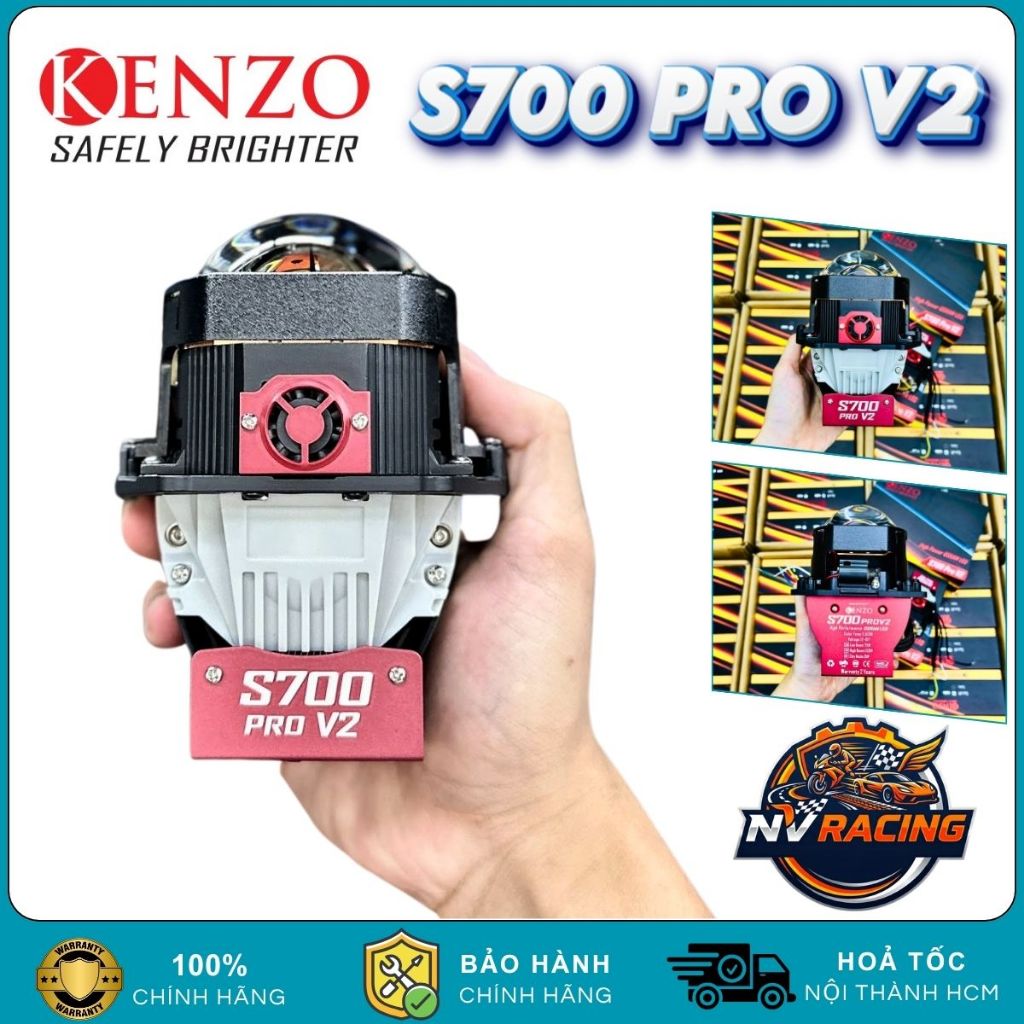Kenzo S700 Pro V2, Đèn Bi Cầu Kenzo S700 Pro V2 Pha 100W Chính Hãng Ánh Sáng Mạnh - BH 2 Năm