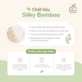 Khăn sữa La Pomme sợi tre lụa cho bé sơ sinh - Set 5 khăn 30x30cm – siêu mềm mịn, thấm hút tốt, không bụi vải, an toàn