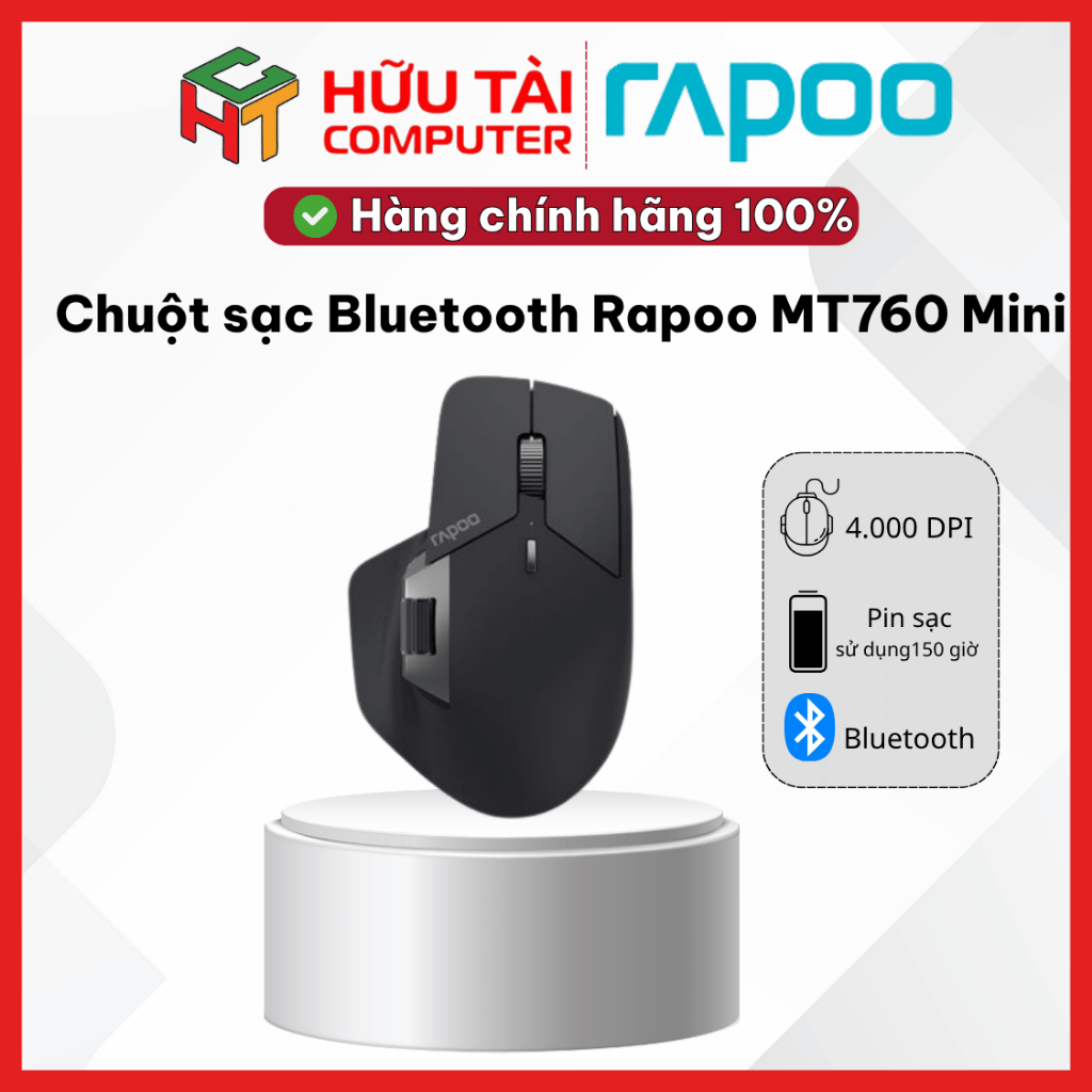Chuột Rapoo MT760 Mini Không Dây Đen