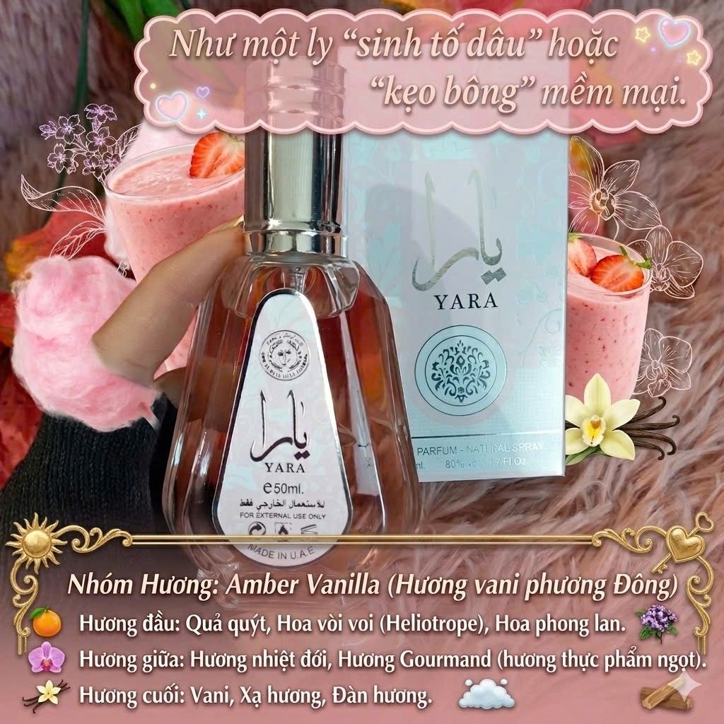 Nước Hoa Dubai Yara by Lattafa cho nữ (UAE Perfume)