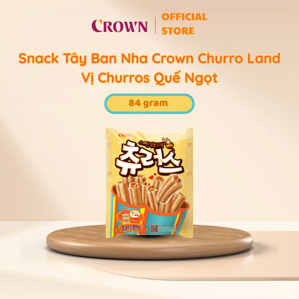 Snack Crown Churro Land Hàn Quốc Vị Churros Quế Ngọt 84gr