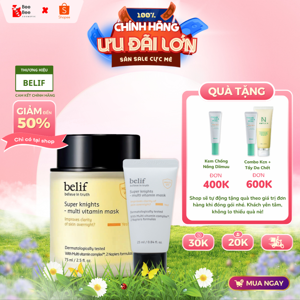 [AUTH100%] Mặt Nạ Ngủ Belif Super Knights Multi Vitamin Mask Mini 25ml