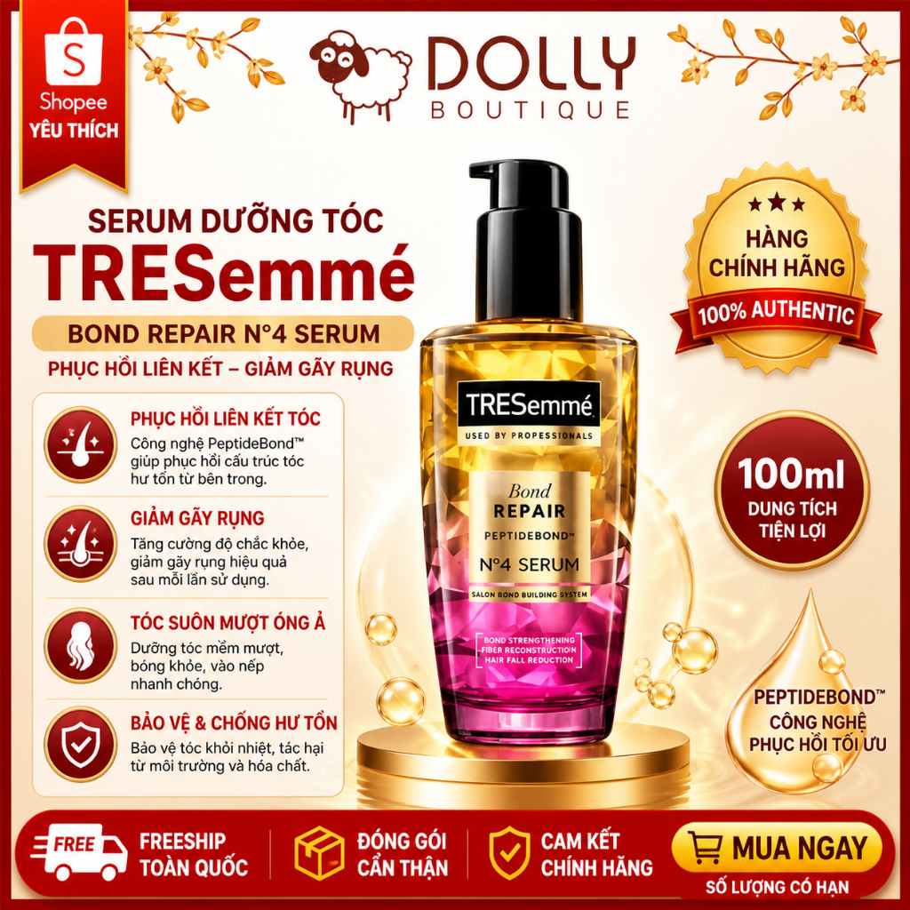 Tinh Chất Dưỡng Tóc TRESemmé Bond Repair PeptideBond+ No4 Serum ( Ngăn Tóc Gãy Rụng ) - 100ml