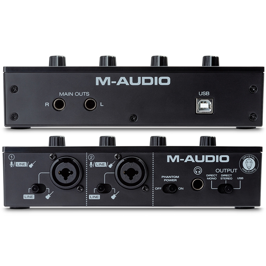 Audio interface M-Audio M-Track Duo là sound card thu âm được thiết kế cho người mới bắt đầu, nhạc s
