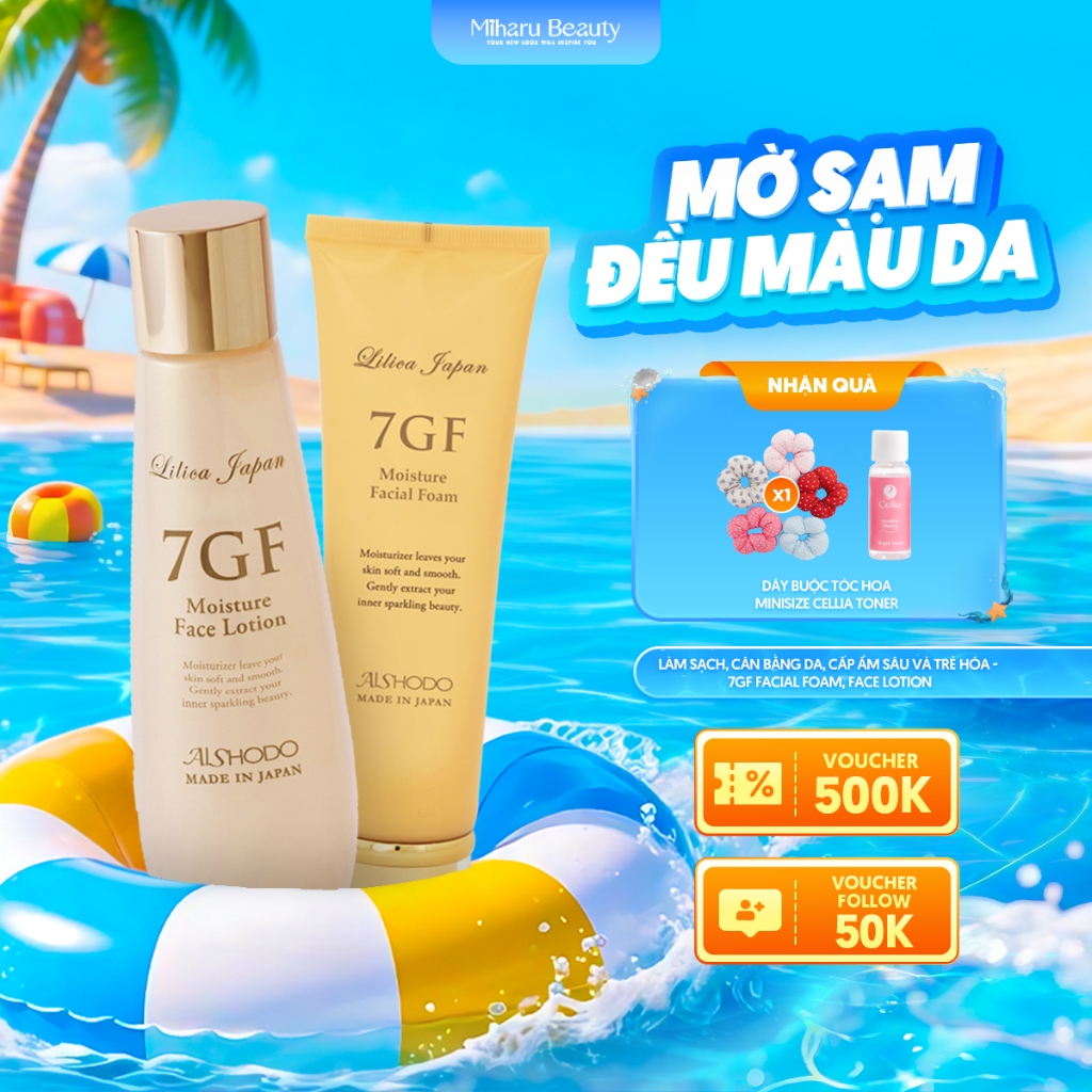 Làm sạch, cân bằng da, cấp ẩm sâu và trẻ hóa - 7GF Facial Foam, Face Lotion