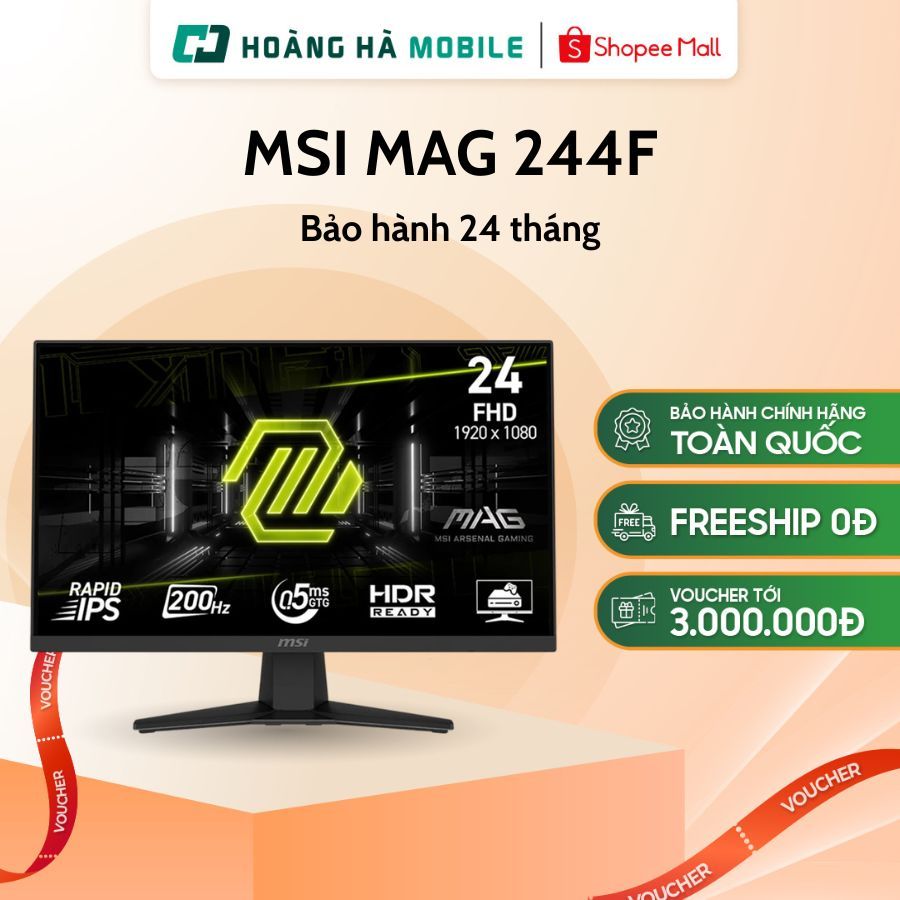 Màn hình MSI MAG 244F (23.8 inch/FHD/IPS/200Hz/0.5ms) - Chính hãng