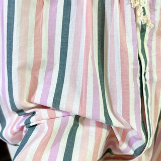 Bộ ngủ ngắn cộc tay áo cổ sen viền bèo dễ thương Cotton, Xô muslin, Lụa, Đũi, Tôn, Lanh, Kate thô DBTK