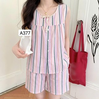 Bộ ngủ ngắn cộc tay áo cổ sen viền bèo dễ thương Cotton, Xô muslin, Lụa, Đũi, Tôn, Lanh, Kate thô DBTK