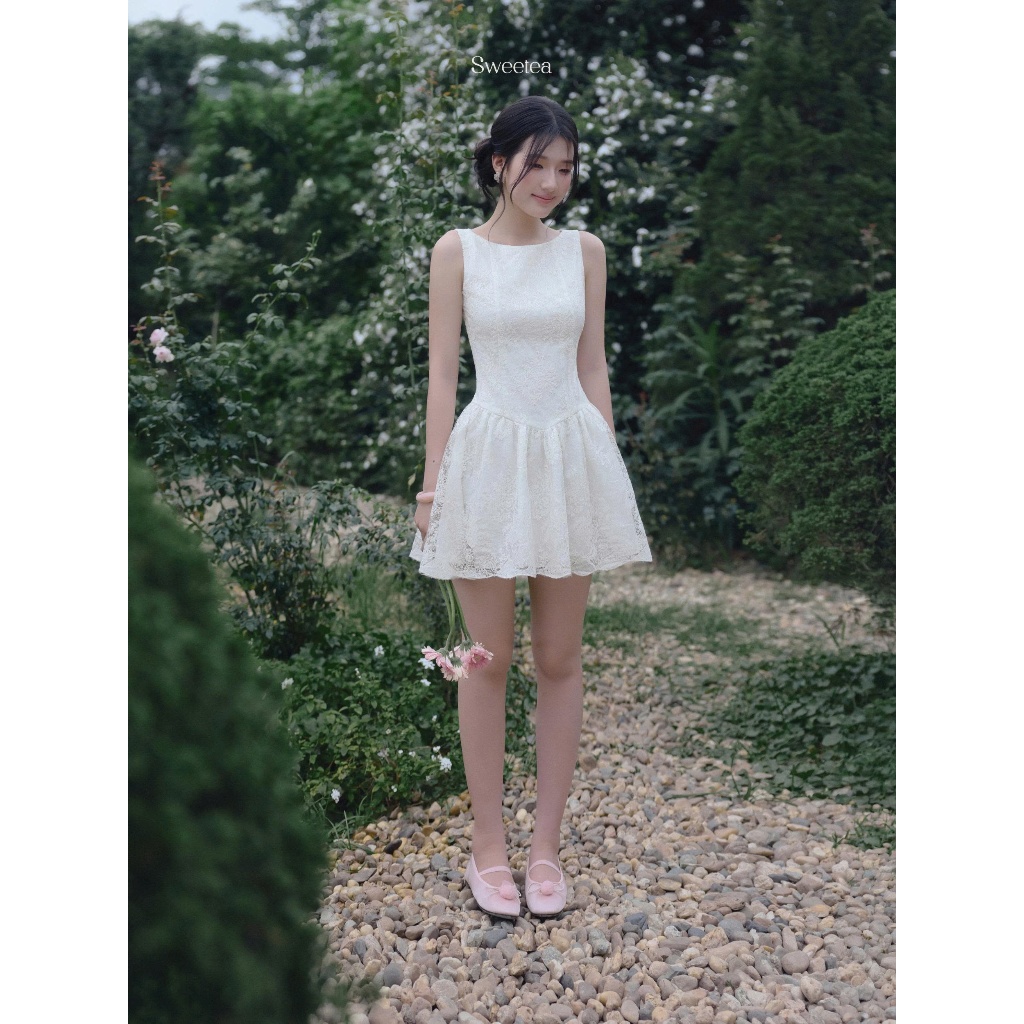Váy ren kim sa cổ thuyền tiểu thư Cadie Dress - SWEETEA | BigBuy360 - bigbuy360.vn