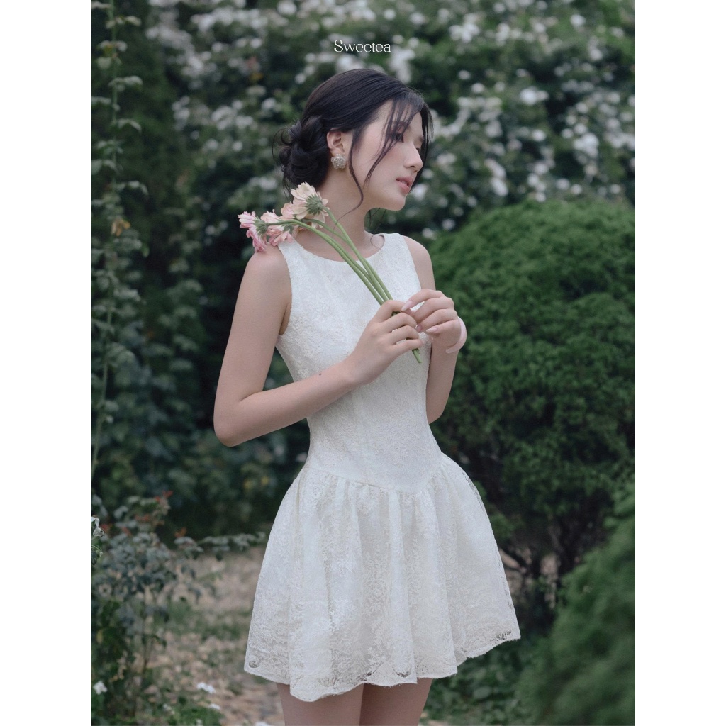 Váy ren kim sa cổ thuyền tiểu thư Cadie Dress - SWEETEA | BigBuy360 - bigbuy360.vn
