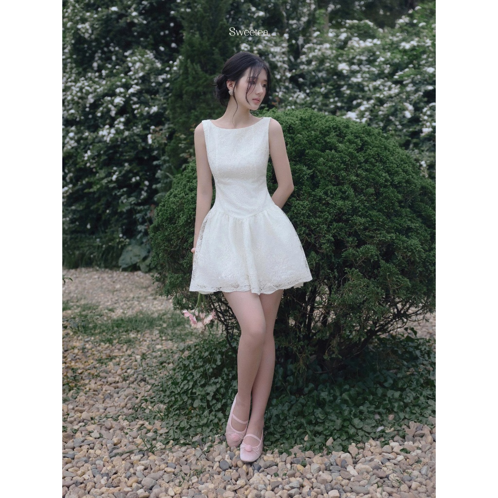 Váy ren kim sa cổ thuyền tiểu thư Cadie Dress - SWEETEA