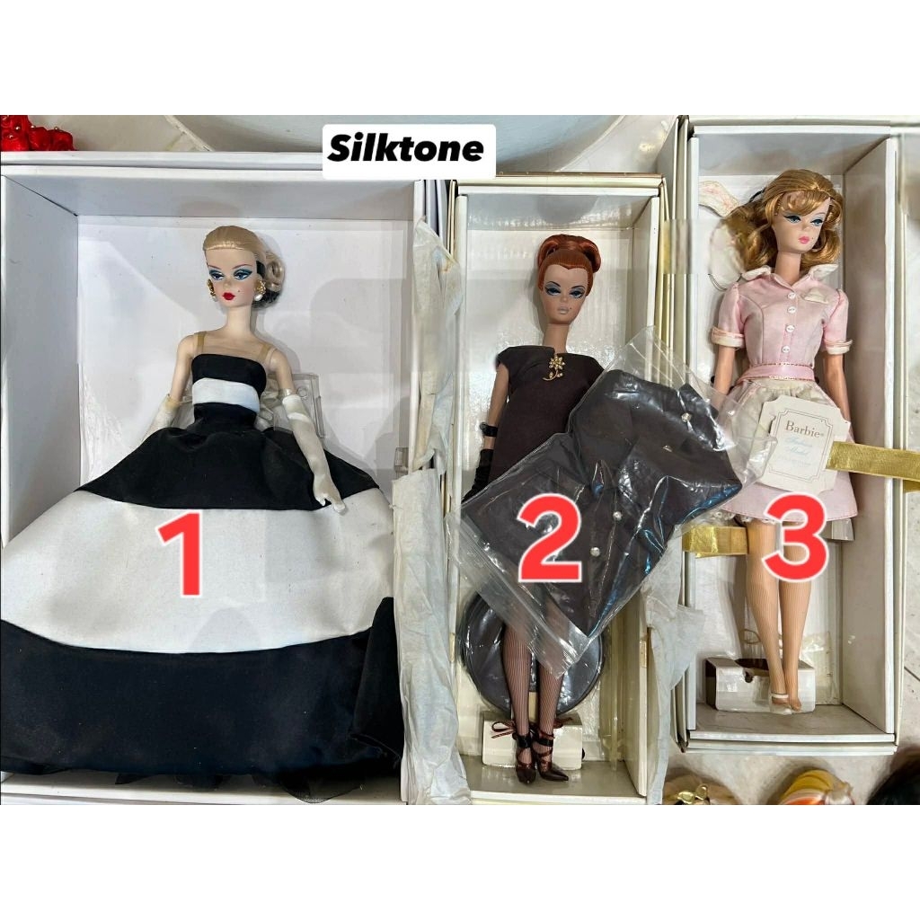 K12 Búp bê Silkstone Barbie Happy Go Lightly, Barbie Black and White Forever, Barbie Petticoat Perfe
