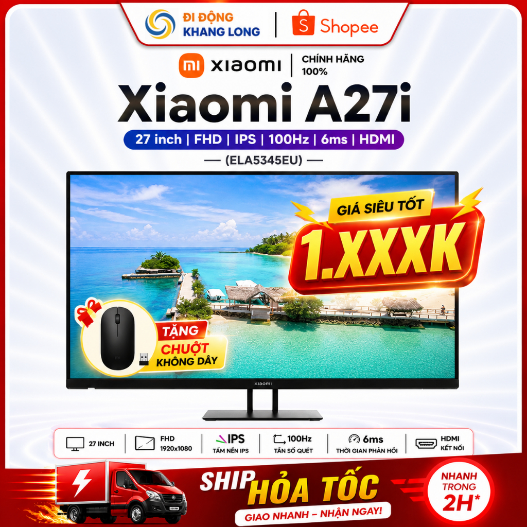 Màn hình Xiaomi  A27i 27 inch FHD/IPS/100Hz/6ms/HDMI l Bảo hành chính hãng.