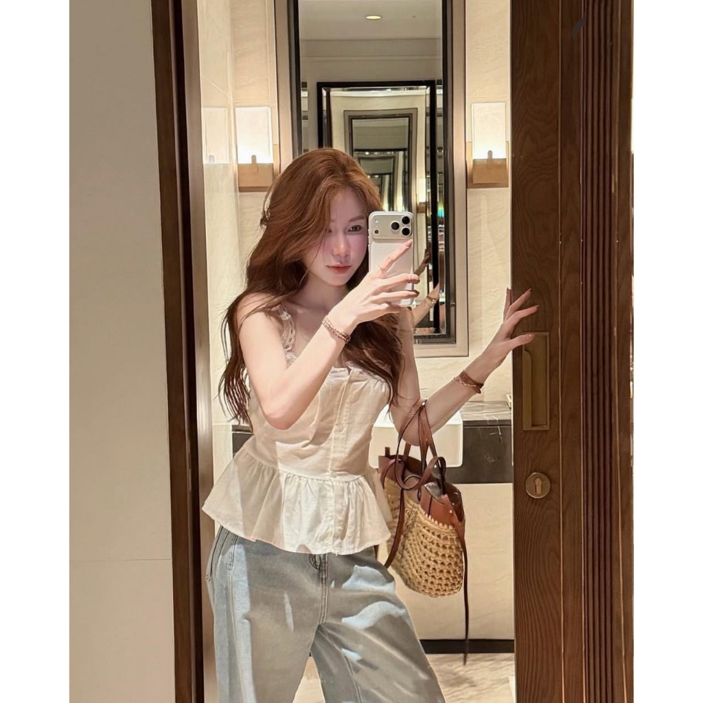 ÁO 2 DÂY QUAI REN PHỐI REN NGỰC THÔ ĐŨI DÁNG PEPLUM ÁO 2 DÂY REN SIÊU XINH 2026 - DÀNH CHO NỮ | BigBuy360 - bigbuy360.vn