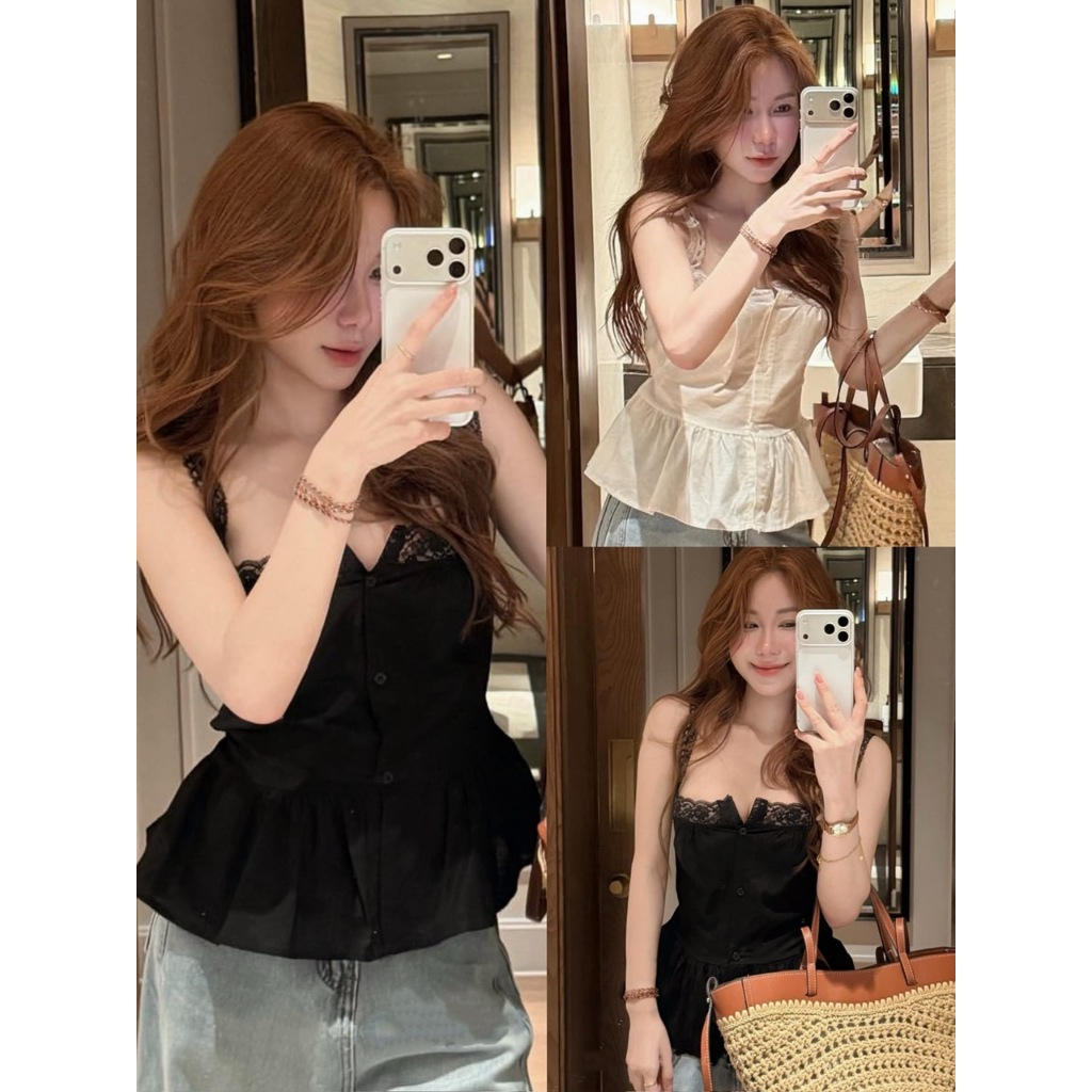 ÁO 2 DÂY QUAI REN PHỐI REN NGỰC THÔ ĐŨI DÁNG PEPLUM ÁO 2 DÂY REN SIÊU XINH 2026 - DÀNH CHO NỮ | BigBuy360 - bigbuy360.vn