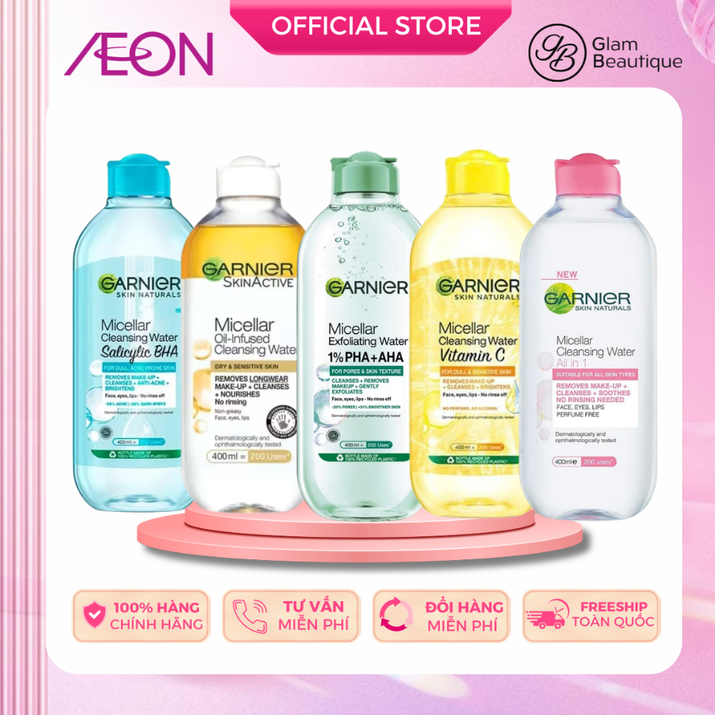 Nước Tẩy Trang Garnier Micellar Water Garnier 400ml Glam Beautique