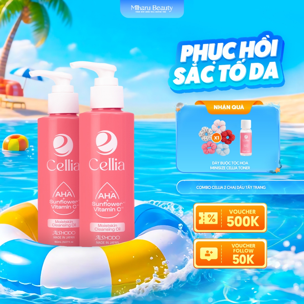 Combo Cellia hai chai Dầu tẩy trang