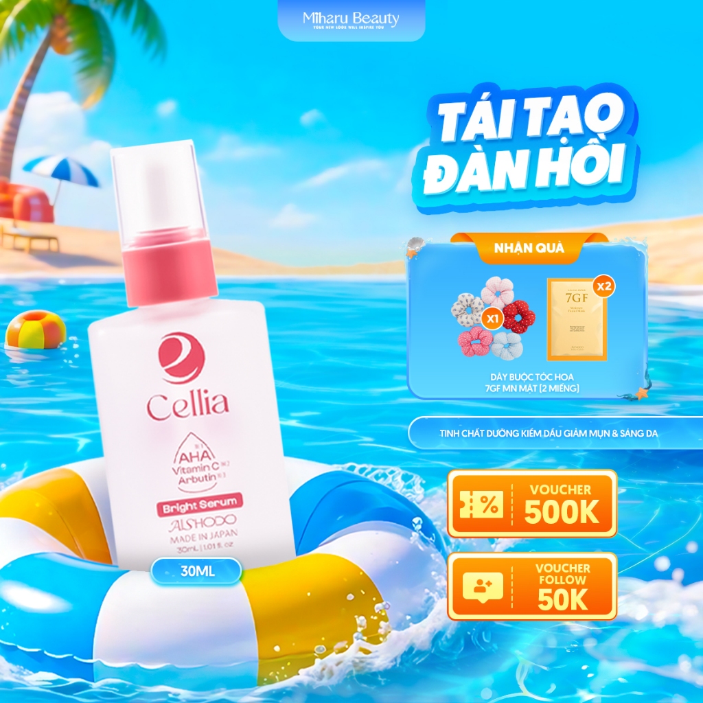 Tinh chất dưỡng kiềm dầu giảm mụn & sáng da - Cellia Bright Serum 30ml