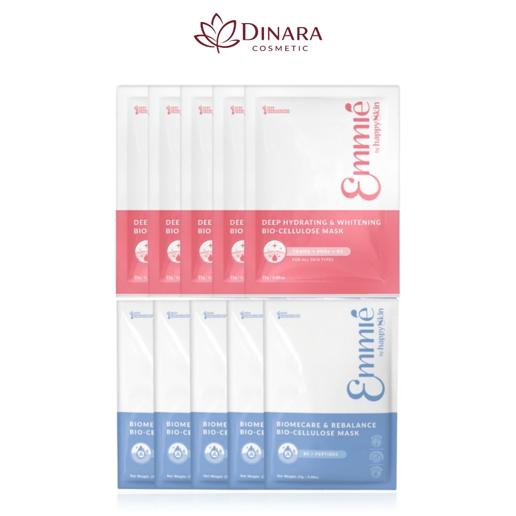 COMBO 10 Miếng Mặt Nạ Emmie Sinh Học Phôi Dừa Bio Cellulose – Emmie by HappySkin (5 mask B5 + 5 mask